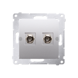 Simon 54 Gniazdo antenowe typu podwójne Do instalacji indywidualnych srebrny mat