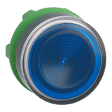 Harmony XB5 Przycisk płaski niebieski z samopowrotem LED plastikowy karbowana bez oznaczenia ZB5AW36