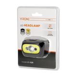 Latarka czołowa COB+LED, ładowanie USB, czujnik ruchu, czarna