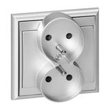 Gniazdo podwójne podtynkowe 2x2P+Z Luna, 16A, 250V, PT-6LR, srebrny