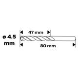 Wiertło do metalu HSS-CNC, 124°, "Pro-Tec", 4.5 mm