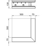 GS-SA70130RW, NAROŻE ZEWN. 70X130 CZ.B.