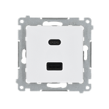 SIMON 54 Ładowarka USB C+A (moduł), 30 W, 230V; biały