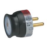 WTYCZKA 2P - 16A - PLASTIKOWA - CZARNA - PŁASKA (MAŁA GŁĘBOKOŚĆ), Legrand