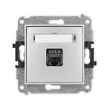 ICON Mechanizm gniazda komputerowego pojedynczego 1xRJ45, kat. 8, ekranowany, 8-stykowy srebrny meta