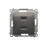 Simon 54 Ładowarka 2 x USB 2.1 A 5V DC 230V antracyt