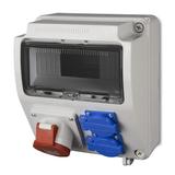 RS 9-mod. 2x2P+Z, 3P+N+Z 16A  IP 44 szara