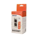 Gniazdo meblowe bez wyłącznika 2x2P+Z srebrne wersja schuko OR-AE-1303/G(GS) ORNO