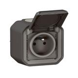 PLEXO Gniazdo hermetyczne IP55 natynkowe KOMPLET antracyt 069791L LEGRAND