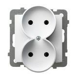 AS Gniazdo podwójne moduł bez ramki - kolor biały