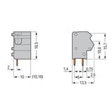 złączka do płytek drukowanych ciemnoszara raster 10/10,16 mm