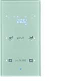 BERKER KNX TS Sensor dotykowy podwójny z regulatorem temperatury konfigurowalny szkło aluminium 75642134 HAGER