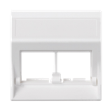 Simon Connect Płytka S500 2x RJ bez osłon skośna do adapterów MD czysta biel