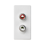 Simon Connect Płytka K45/2 złącz 2x RCA (CINCH) 225x45mm + wkłady zaciski śrubowe czysta biel K101B/9 KONTAKT