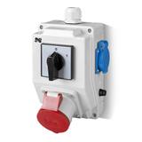 Rozdzielnica RS-Z Wył.L-0-P, 3P+N+Z 32A, 2x2P+Z 230V IP 44 RAL 7035 Szary