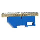 Listwa zaciskowa N na szynę TH35 18 przewodów niebieska OR-LZ-8204/18/BL ORNO