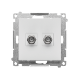 Simon 55 Gniazdo antenowe typu /F/ podwójne Do instalacji indywidualnych Jasnoszary mat