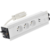 SIMON 480 TS48-510E30BK0-33 Indesk 3 gn. typ E + ładow. USB A+C i płytka dla 2 złączy RJ45 keystone;
