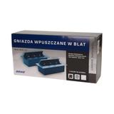 Gniazdo meblowe wpuszczane w blat z płaskim rantem 3x2P+Z czarne OR-AE-1371/B ORNO