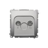 Simon Basic Gniazdo antenowe R-TV końcowe separowane 1x wejście: 5–862 MHz satynowy