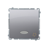 Simon Basic Przycisk dzwonek z podświetleniem LED 10A szybkozłączka srebrny mat