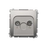 Simon Basic Gniazdo antenowe R-TV zakończeniowe do gniazd przelotowych 1x wejście: 5–862 MHz satynow