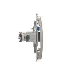 Simon Basic Gniazdo telefoniczne RJ11 uniwersalne pojedyncze Montaż na łapki lub wkręty srebrny mat