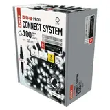 Oświetlenie łączone Profi - łańcuch 100 LED 10m, zimna biel+zimna biel miga, czarny, timer