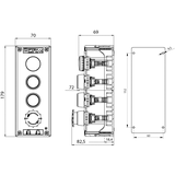 KASETA KOMPLETNA 4-OTWOROWA Z LC,KC,KZ,B I 2 PRZEPUSTY M20 230V