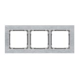 DECO Ramka uniwersalna potrójna - aluminium szczotkowane (ramka: srebrna; spód: grafitowy) srebrny