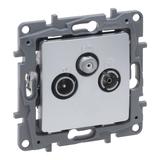 NILOE SELECTION - GNIAZDO TV-RD-SAT PRZELOTOWE 14 DB ALUMINIUM, Legrand