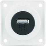 Integro Gniazdo USB ładowania pojedyncze 12V, 3A; biały połysk, mechanizm czarny