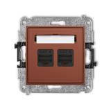 ICON Mechanizm gniazda komputerowego podwójnego 2xRJ45, kat. 6, 8-stykowy terakota