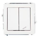 DECO Mechanizm łącznika jednobiegunowego ze schodowym (osobne zasilanie) biały