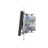 Simon 55 Przycisk zwierny /dzwonek/ z podświetleniem LED szybkozłączka Czarny mat