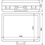 Kufer z tworzywa sztucznego, pusty, z uchwytami