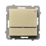 SONATA Łącznik zwierny  światło  z podświetleniem niebieskim - kolor szampański złoty