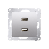 Simon 54 Ładowarka 2 x USB 2.1 A 5V DC 230V srebrny mat DC2USB.01/43 KONTAKT