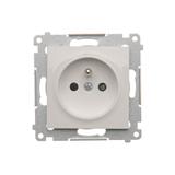 Simon 54 Gniazdo pojedyncze z uziemieniem i przesłonami 16A z. śrub. biały