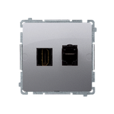 Simon Basic Gniazdo HDMI + RJ45 kat.6. srebrny mat BMGHRJ45.01/43 KONTAKT
