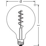 Lampa LED Vintage 1906 CL GLOBE125 Filament szkło przezroczyste GOLD 27 non-dim 5W 820 E27