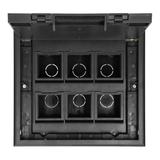 Puszka podłogowa na gniazda modułowe 6 x 45x45mm lub 12 x 22,5x45mm, pokrywa: materiał własny, czarn