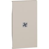 LIVING NOW - KLAWISZ Z OKIENKIEM PODŚWIETLENIA  WENTYLACJA  - 2 MODUŁY - PIASKOWY BEŻ, Bticino