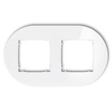 ICON Ramka uniwersalna podwójna okrągła - efekt szkła (ramka: biała; spód: biały) biały