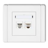 FLEXI Gniazdo telefoniczne pojedyncze 1xRJ11 + komputerowe pojedyncze 1xRJ45, kat. 5e, 8-stykowe, be
