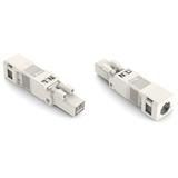 WINSTA MINI wtyk 2-torowy biały z obudowa odciążającą naciąg