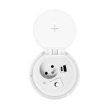 Gniazdo meblowe O8cm wpuszczane w blat z ładowarką indukcyjną, ładowarką USB z 2 gniazdami A i C, pr OR-GM-9015/W ORNO