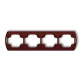 TREND Ramka pozioma poczwórna brązowa