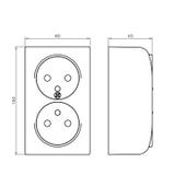 BIS Gniazdo podwójne z uziemieniem - kolor biały