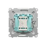 Simon Basic Przycisk pojedynczy zwierny bez piktogramu z podświetleniem LED 10A 250V szybkozłączka biały BMP1L.01/11 KONTAKT